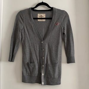 Hollister v neck gray cardigan